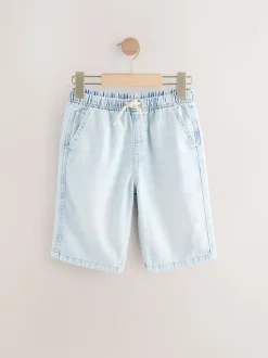 Gebleekt - Bermuda denim shorts met elastische taille (3 - 16 jr)