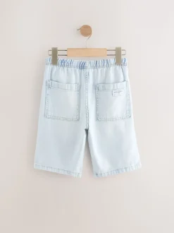 Gebleekt - Bermuda denim shorts met elastische taille (3 - 16 jr)