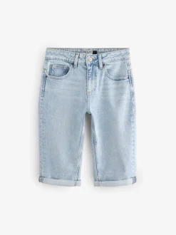 Gebleekt - Knielange Bermuda denim shorts