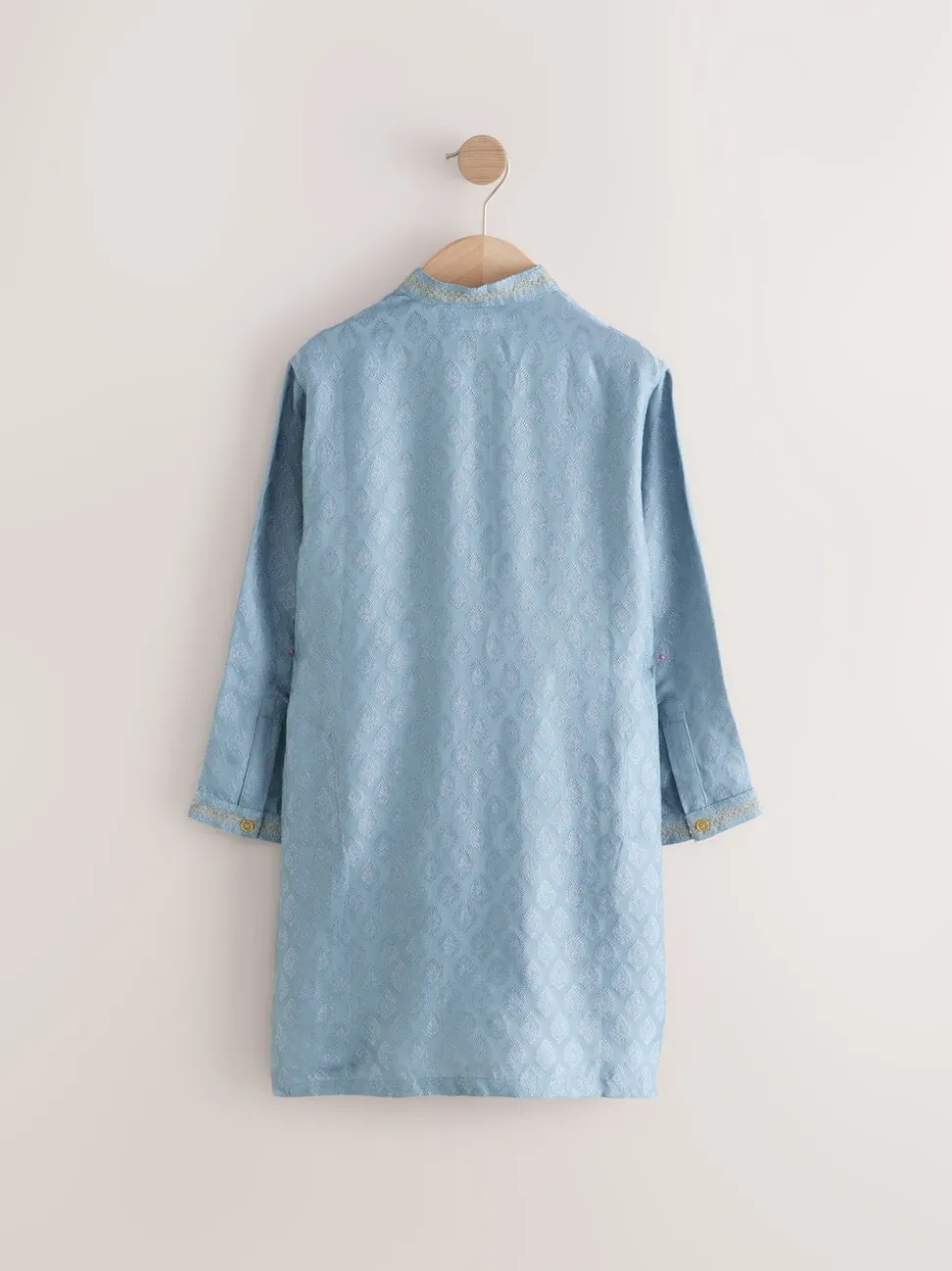 Geborduurde blauwe bladeren - Eid Koerta (3mnd -16jr)