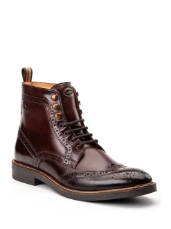 Gebrand bruin - Base London Bristol Brogue Boot