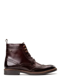 Gebrand bruin - Base London Bristol Brogue Boot