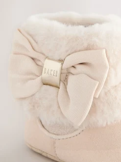 Gebroken wit - Baker by Ted Baker gewatteerde laarsjes met imitatiebont voor babymeisjes