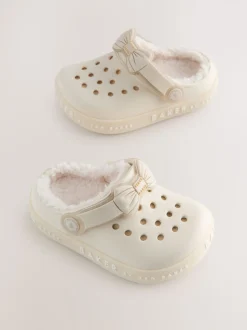 Gebroken wit - Baker by Ted Baker met borg gevoerde klomppantoffels voor meisjes