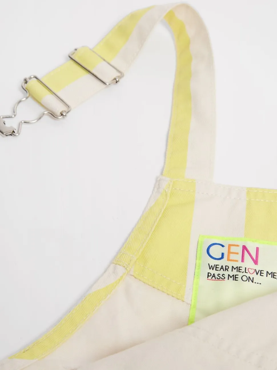 Geel - Gestreepte shorts tuinbroek