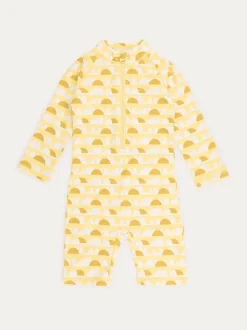 Geel - KIDLY BY MORI 3/4 Sleeve Sunsafe Suit