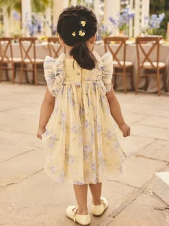 Geel - Ruffle Shoulder Mesh Dress (3mths-7yrs)