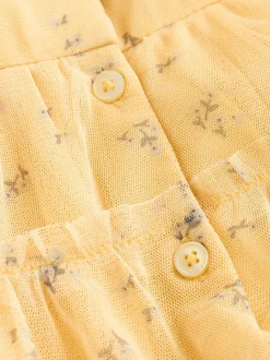 Geel ditsy - Baby Mesh Dress (0mths-2yrs)