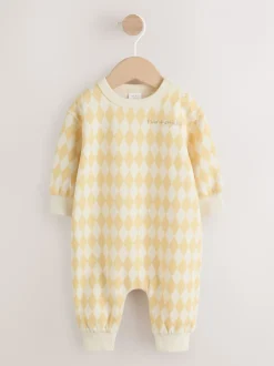 Geel Harlequin - Baby joggingromper (0mnd-3jr)