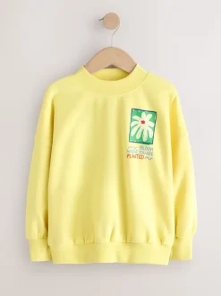 Geel met bloem - Sweatshirt (3 - 16 jr)