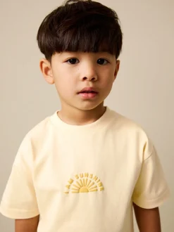 Geel zonneprint - Short Sleeve T-Shirt and Lightweight Joggers Set (3mths-7yrs)