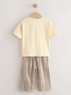 Geel zonneprint - Short Sleeve T-Shirt and Lightweight Joggers Set (3mths-7yrs)
