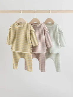 Geel/roze/blauw - Baby Jersey Tops and Leggings Set 6 Piece (0mths-2yrs)