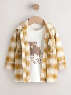 Gele ritssluiting met ritssluiting - Set van T-shirt en shirt met lange mouwen (3mnd-7jr)