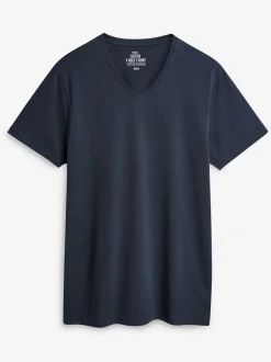 Gemengd - Verpakking van 5 slim-fit 100% katoenen T-shirts met V-hals en laagjes