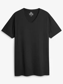 Gemengd - Verpakking van 5 slim-fit 100% katoenen T-shirts met V-hals en laagjes