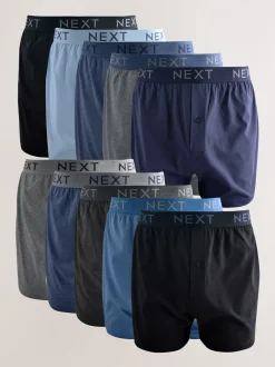 Gemêleerd blauw/grijs - Boxershorts met wijde pasvorm