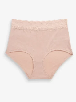 Gemêleerd grijs/roze/roodpaars - Katoenen kanten slipjes 4 stuks