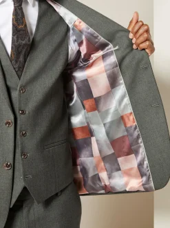 Gemêleerd groen - Slim Fit - Meegevend stretchkostuumjasje