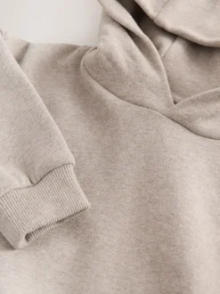 Gemêleerd havermoutkleurig - Zachte hoodie met lange mouwen (3mnd-7jr)