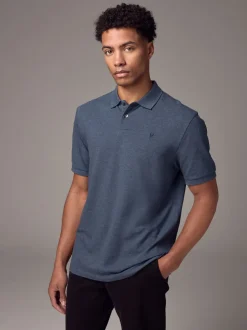 Gemêleerde denim - Normale Pasvorm - Piqué poloshirt met korte mouwen