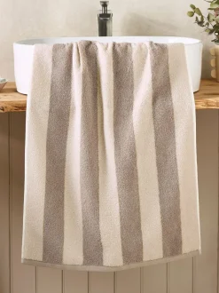 Gestreepte 100% katoenen handdoek