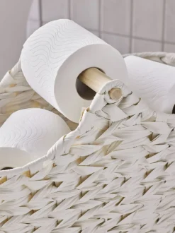 Geweven toiletrolhouder en -opbergset
