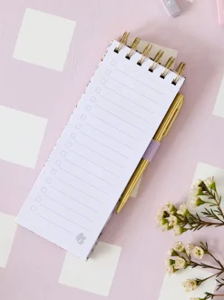 Gingham Floral List Pad and Pen