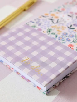 Gingham Floral List Pad and Pen