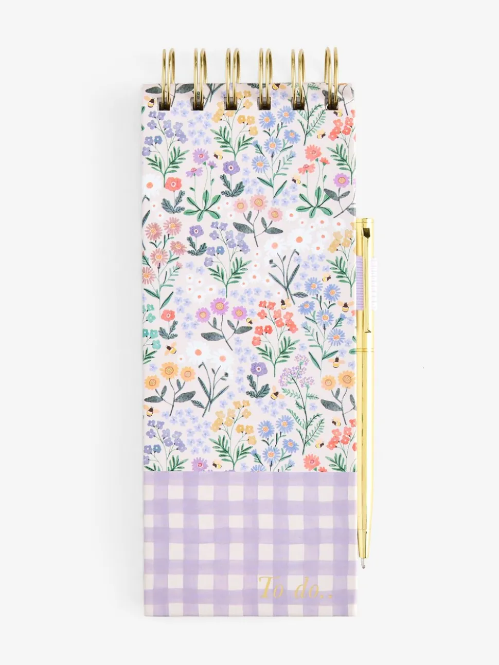 Gingham Floral List Pad and Pen