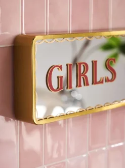Girls Club Mirrored Sign Ornament