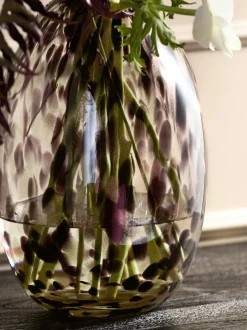 Glazen Confetti vaas met bloemen