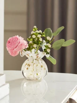 Glazen Confetti vaas met bloemen