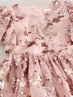 Goud - Feestjurk met pailletten (3-16jr)