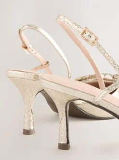 Goud - Forever Comfort® schoenen met strik, hielbandje en spitse neus