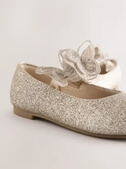 Goud - Glitter vlinderbandjes gelegenheidsschoenen