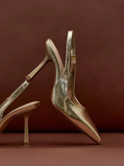 Goud - Linzi Dash Slingback Court Heels