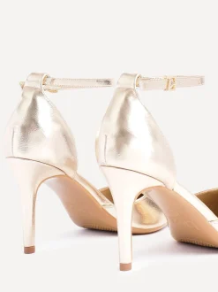 Goud - Linzi Thea Stiletto pumps en hakken met gesloten rug en enkelbandje