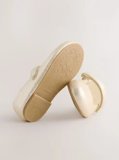 Goud - Mary Jane gelegenheidsschoenen met klittenbandsluiting