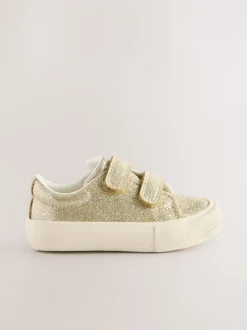 Goud - Sneakers met dikke zool en klittenbandsluiting