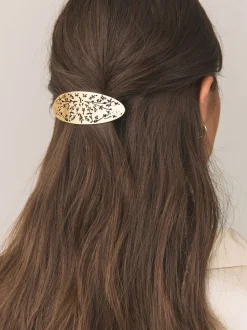 Goudkleurig - Floral Detail Hair Barrette
