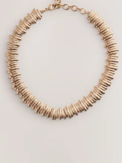 Goudkleurig - Geribbelde kraagketting