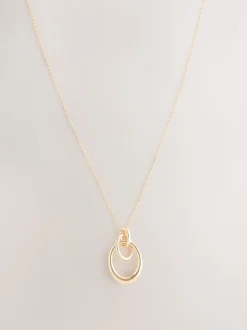 Goudkleurig - Ketting met hangertje van vereende ringen