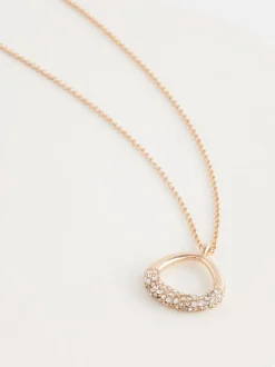 Goudkleurig - Ketting met druppelvormige open druppel