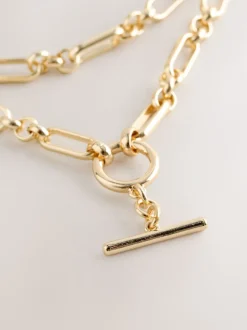 Goudkleurig - Layered T-Bar Chain Necklace