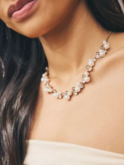 Goudkleurig - Pully ketting met glinsterende pareleffect