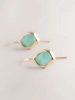 Goudkleurig - Stone Detail Earrings