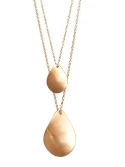 Goudkleurig - Tweelaagse ketting met bloemblad