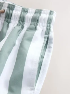 Green and White Stripe - Zwemshort met print (3 mnd-7 jr)