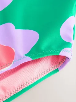Green Stampy Floral - Badpak (3 mnd-7 jr)